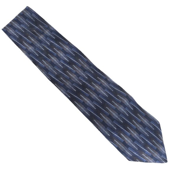 JF J. Ferrar Men Necktie All Silk Blue Gray Multi Size 60x4 - NWOT - made in USA - Picture 1 of 5